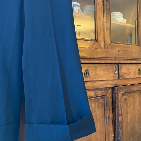 Classiques Entier Navy Blue Wide Leg Cuffed Trouser. - Picture 3 of 6